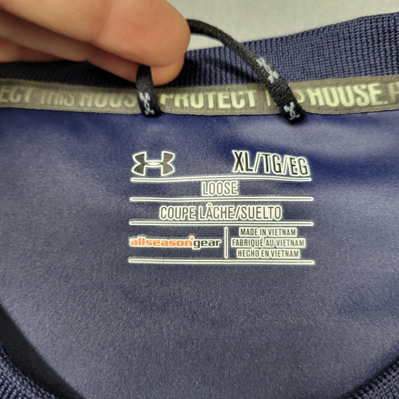 Under Armour 1/4 Baseball Pullover Warm Up Size XL Blue NL Logo Shirt - Picture 3 of 10